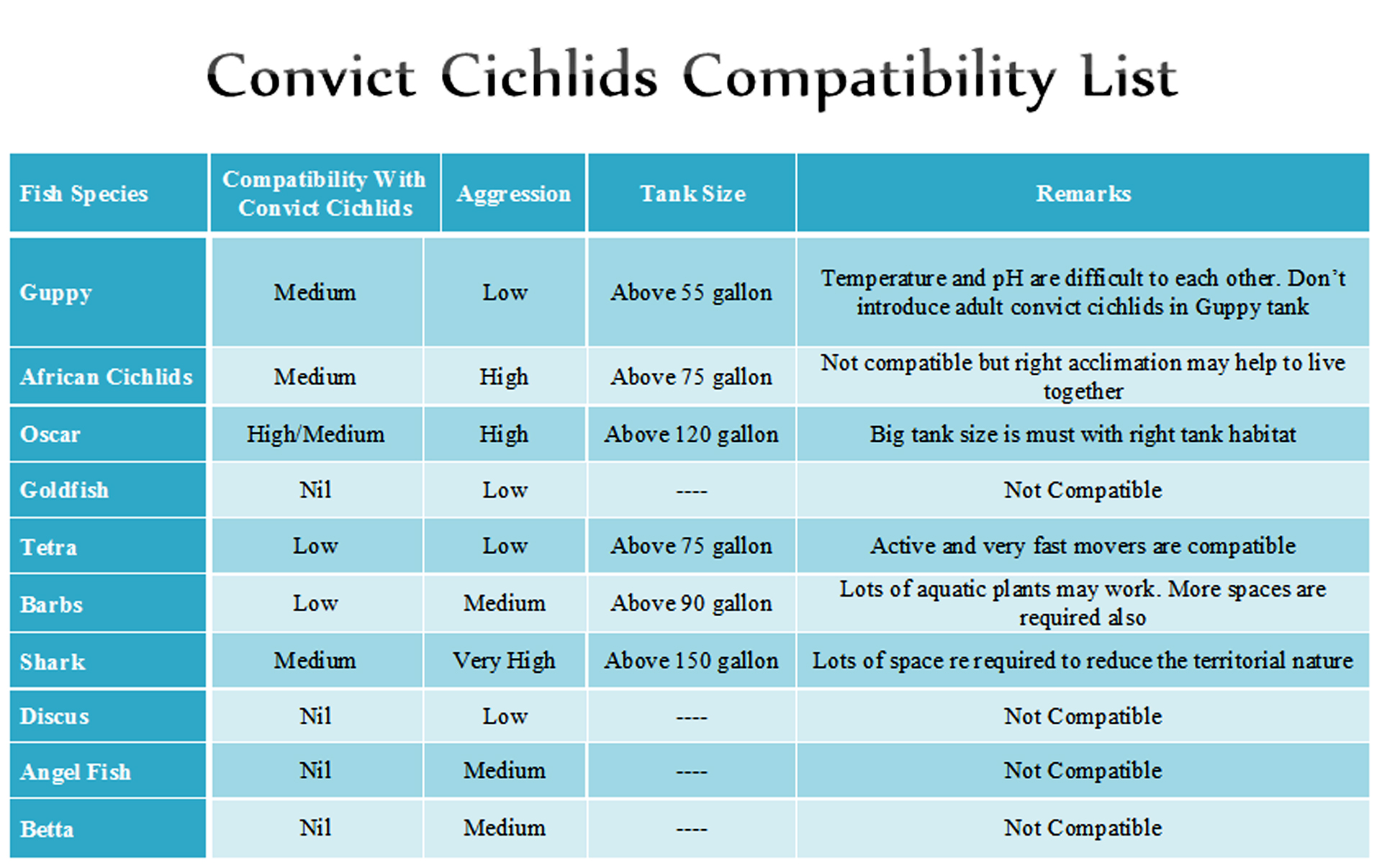 Convict Cichlids compatibility test 